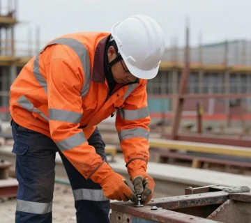 Safety vest manufacturers high visibility workwear on construction site worker 