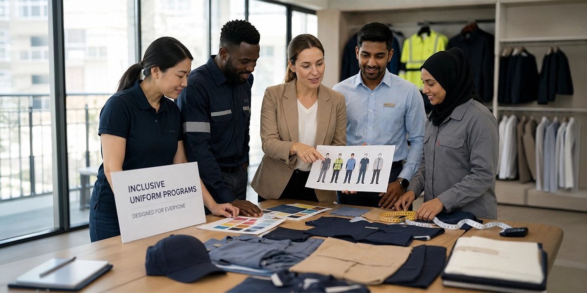 Safety Equipment Supplier in UAE Uniform manufacturing company creating customized uniforms for a diverse workforce, focusing on comfort, safety, inclusivity, and workplace professionalism