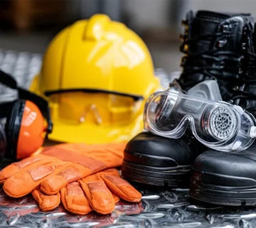 Safety gear suppliers providing helmets, gloves, protective boots, goggles and ear protection