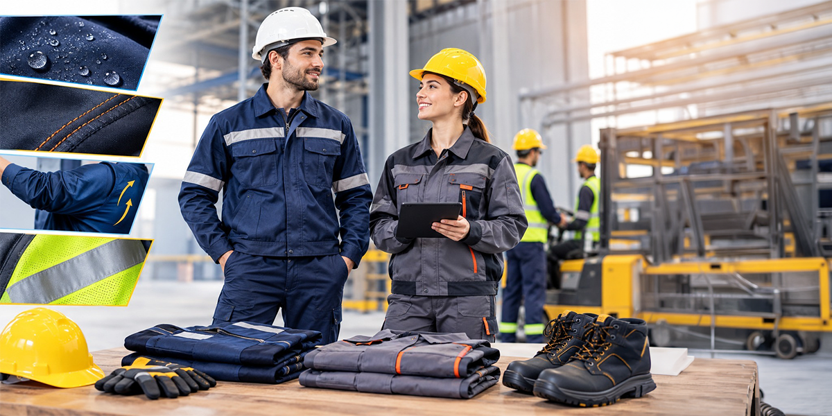 Safety Equipment Supplier in UAE Industrial workwear suppliers providing durable protective clothing and safety footwear for workers